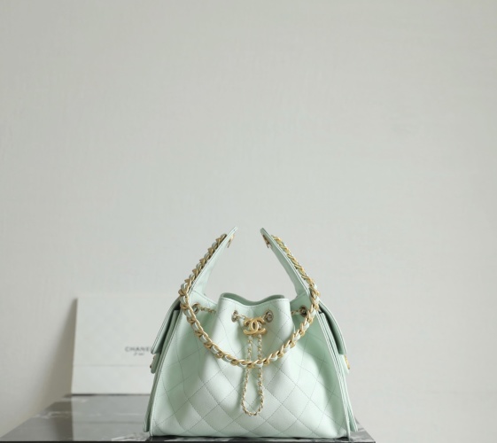 Chanel 25 Bag Hippie Hobo Small Light Green Impala Leather 1 Chanel 25 Bag Hippie Hobo Small Light Green Impala Leather