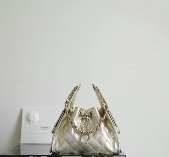 Chanel 25 Bag Hobo Champagne Gold Metallic Leather Shoulder Bag 1 Chanel 25 Bag Hobo Champagne Gold Metallic Leather Shoulder Bag