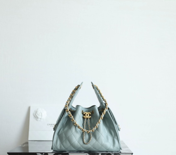Chanel 25 Bag Hobo Shopping Bag Small Gray Blue Impala Leather 1 Chanel 25 Bag Hobo Shopping Bag Small Gray Blue Impala Leather