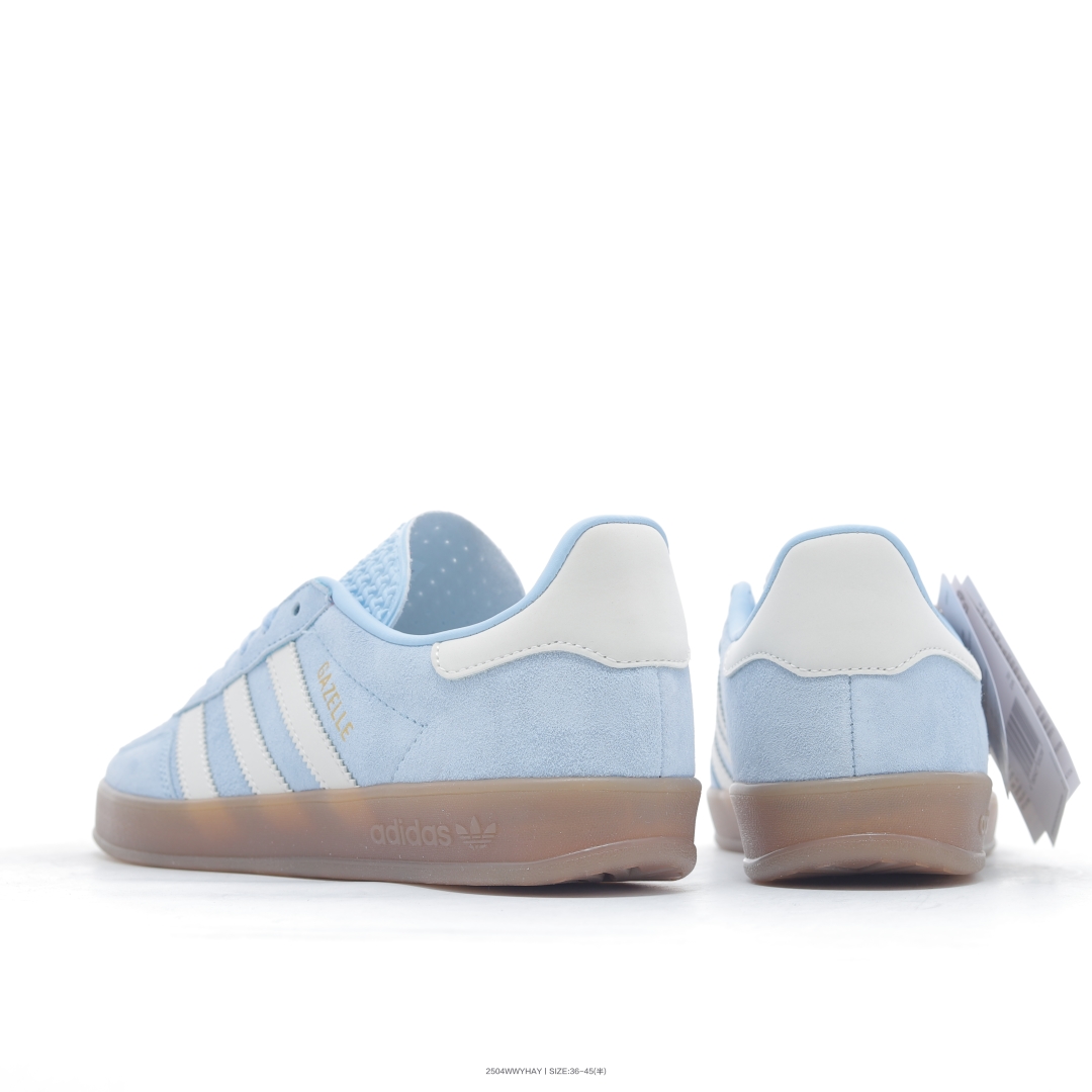 放店💰100 浅蓝米白JI2717
D❄️|阿迪达斯 Adidas Originals Gazelle Indoor复古三叶草防滑透明橡胶板鞋经典运动鞋
码数:36 36.5 37 38 38.5 39 40 40.5 41 42 42.5 43 44 45
编号:2504WWYHAY