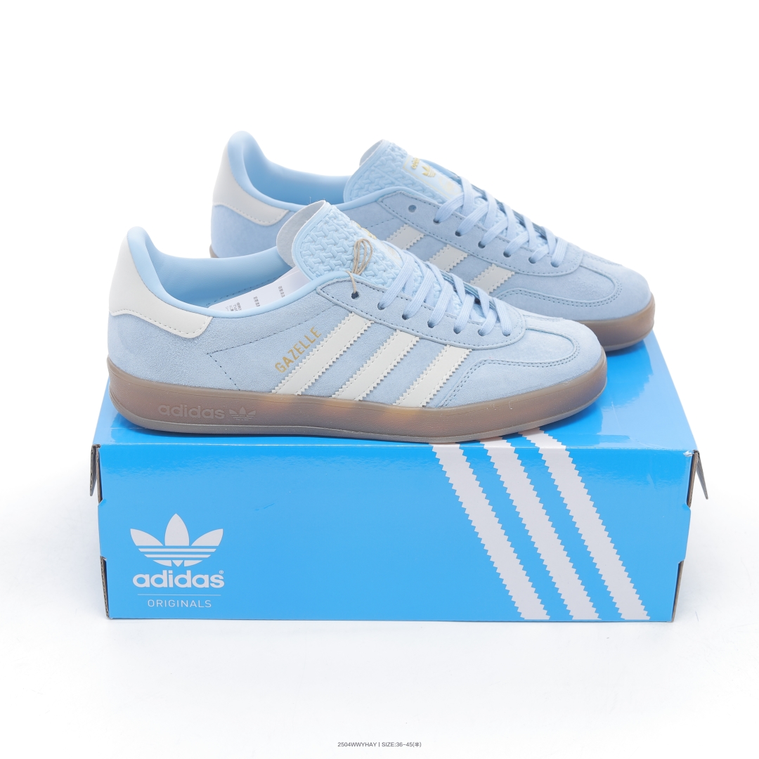 放店💰100 浅蓝米白JI2717
D❄️|阿迪达斯 Adidas Originals Gazelle Indoor复古三叶草防滑透明橡胶板鞋经典运动鞋
码数:36 36.5 37 38 38.5 39 40 40.5 41 42 42.5 43 44 45
编号:2504WWYHAY