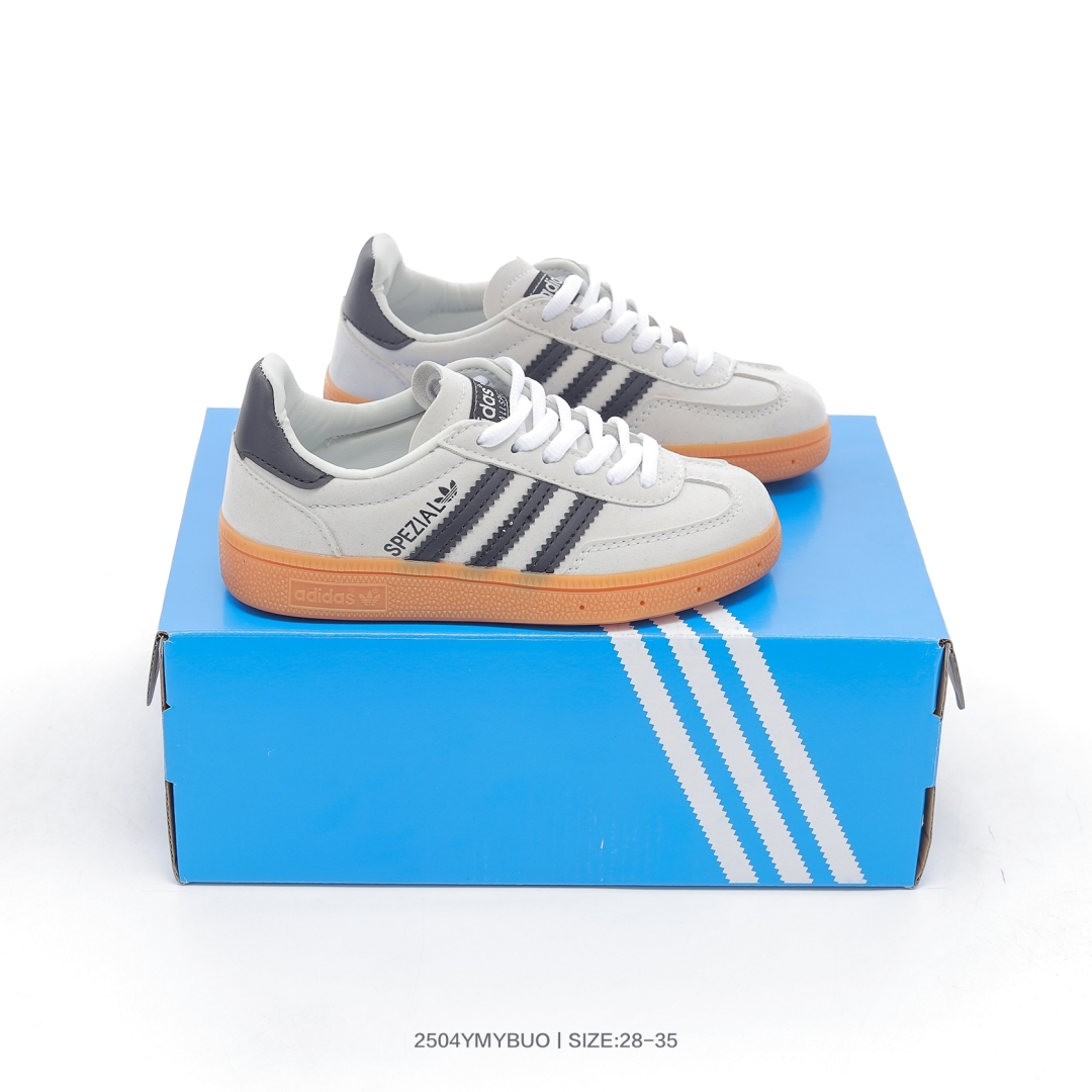 集🈴 阿迪达斯 Adidas HANDBALL SPEZIAL 三叶草童鞋学院风复古休闲板鞋 JI4471 尺码：28 29 30 31 32 33 34 35-选品中心