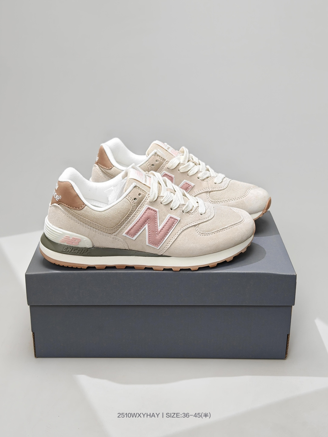 新百伦New Balance 574系列运动复古休闲慢跑鞋 采用原厂材料和胶水 网面 透气舒适 复古耐磨休闲百搭跑步鞋 个性断掌运动鞋 织物材质 中底高弹发泡材质加持防滑橡胶外底原装4层组合独立私模大底 官方货号ML574BCA 编号:2510WXYHAY
