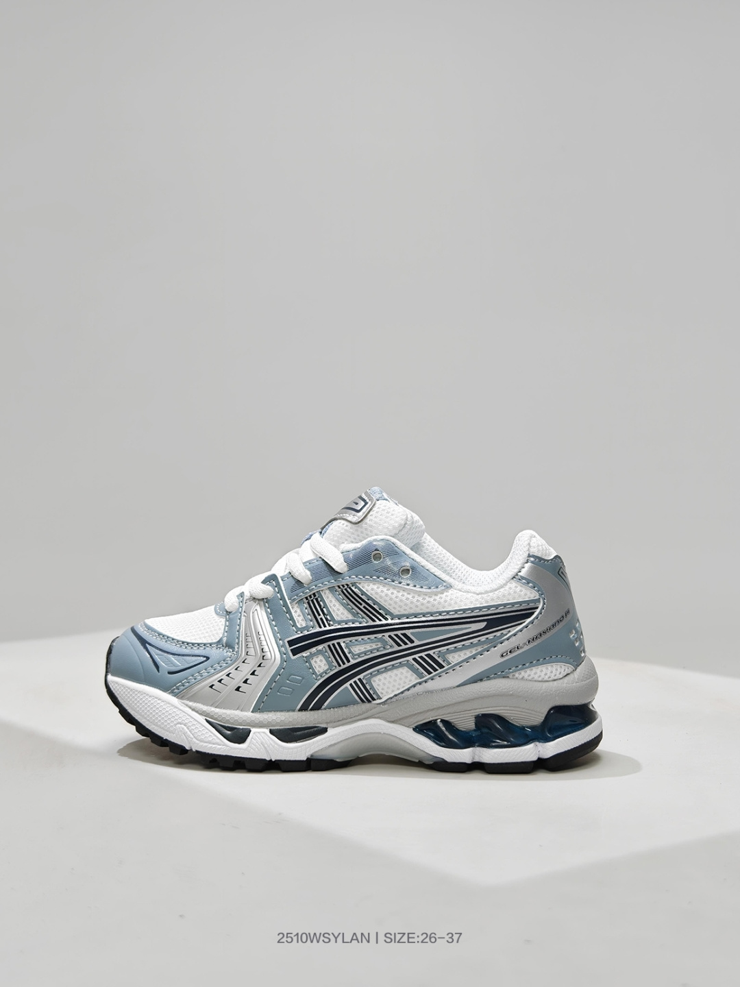 🈴💰130
童鞋！Asics Gel-Kayano 14 亚瑟士14代 纳米纤维气垫百搭休闲运动慢跑鞋 1203A537 106

码数：26 27 28 29 30 31 32 33 34 35 36 37
编号：2510WSYLAN