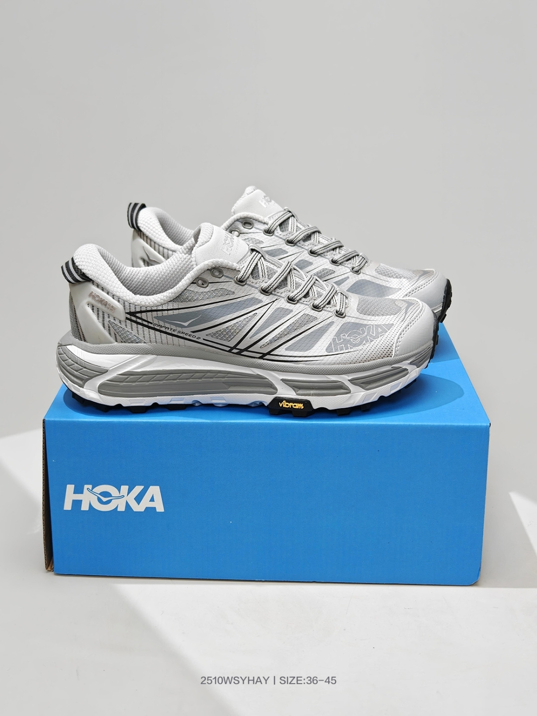 Hoka Mafate Speed 2 超轻厚底轻量山地跑步鞋 原装轻量化材料Fresh Foam 超轻量中底全部用料过3C认证 滚动平衡科技减少33%能量消耗 货号: 1126851 SRYG 编号:2510WSYHAY