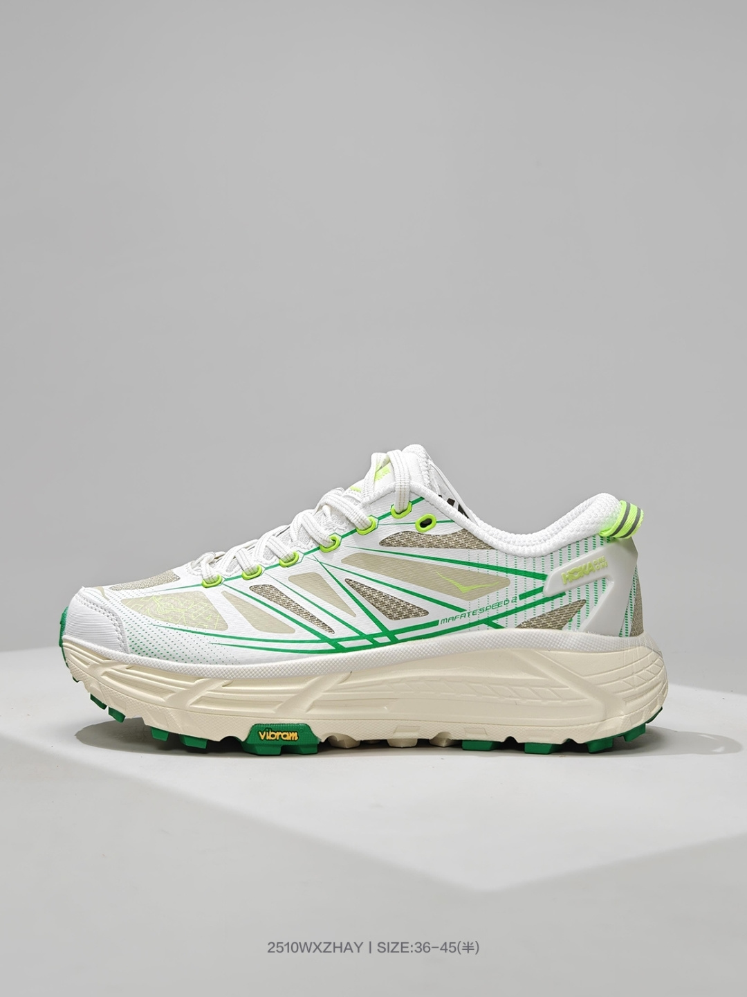 Hoka Mafate Speed 2 超轻厚底轻量山地跑步鞋 原装轻量化材料Fresh Foam 超轻量中底全部用料过3C认证 滚动平衡科技减少33%能量消耗 货号: 1126851 WTFR 编号:2510WXZHAY