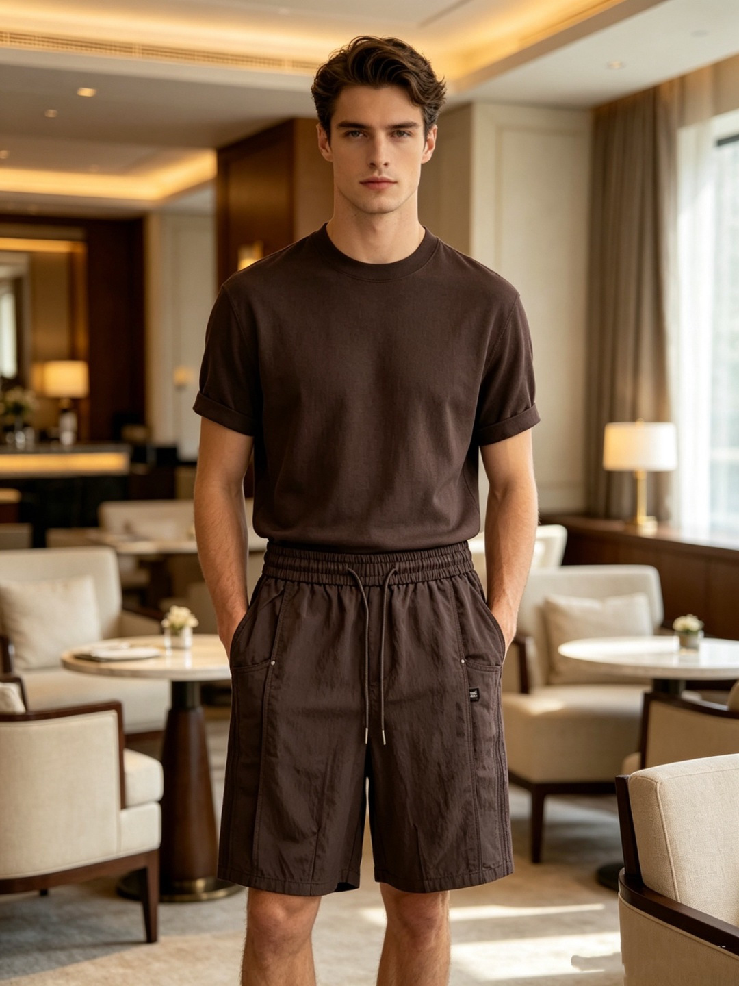 NO:841246,Lss new summer men's casual work shorts, advanced custom-made summer-specific technical quick-drying breathable fabrics, with high breathability and comfort, impeccable details, customized development of accessories, what you see is what you get, reflecting high quality. It feels delicate and soft!  Three-dimensional cutting, simple and fashionable, and the upper body shape is awesome!  Size M-4XL,,shorts,19860909Lss夏季新款男士休闲工装短裤 高级定制夏季专用科技速干透气面料 透气舒适度高,细节无可挑剔,辅料定制开发,所见即所得,体现高品质.手感细腻柔软！立体裁剪,简单时尚,上身版型超赞！码数M-4XL,,shorts,,Men's clothing