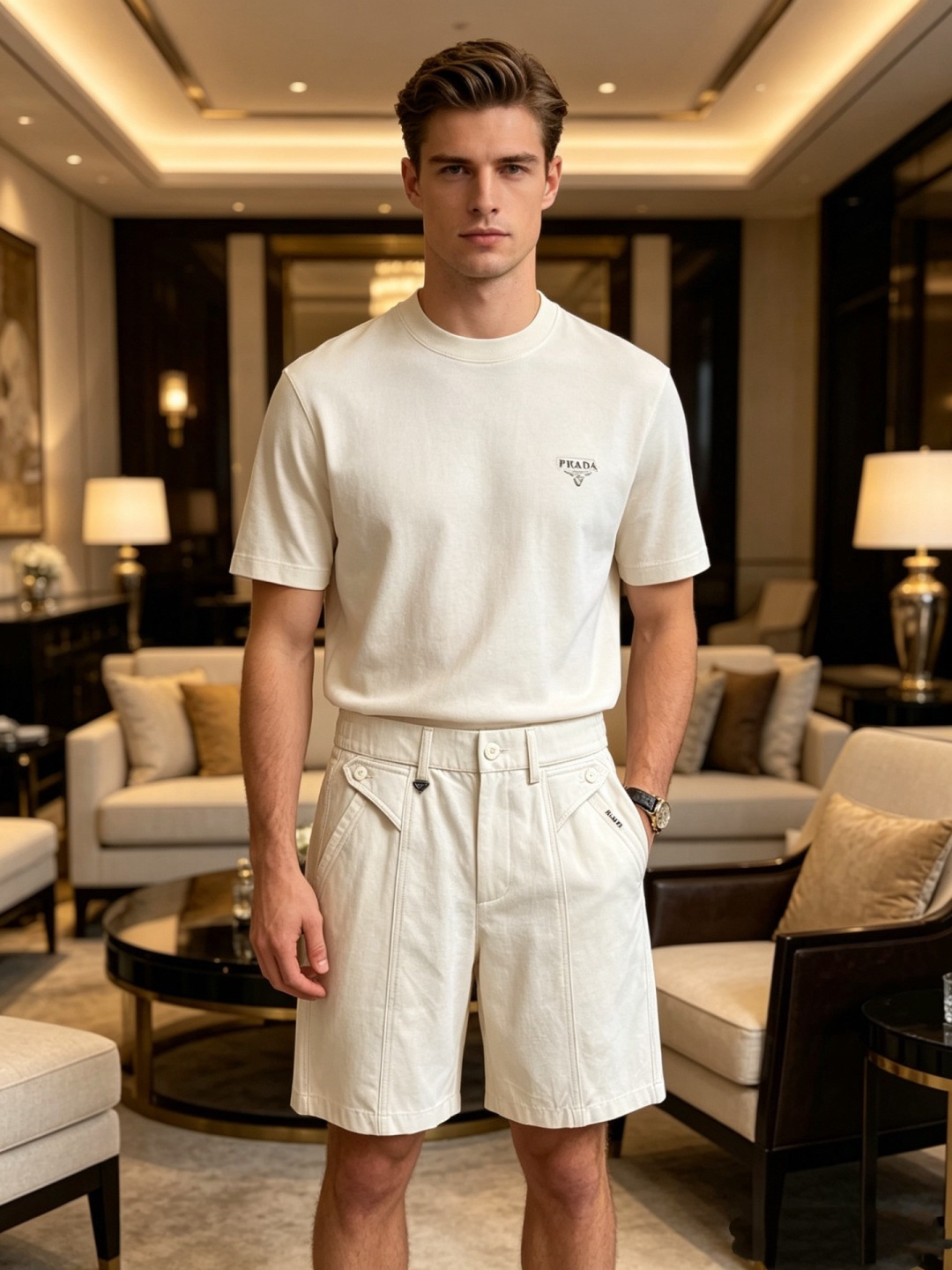 NO:841254,PRADA 26ss new summer men's casual work shorts, advanced custom-made summer special technical quick-drying breathable fabric, high breathability and comfort, impeccable details, customized development of accessories, what you see is what you get, reflecting high quality. It feels delicate and soft!  Three-dimensional cutting, simple and fashionable, and the upper body shape is awesome!  Size M-4XL,,prada,prada,shorts,19860909PRADA 普拉达 26ss夏季新款男士休闲工装短裤 高级定制夏季专用科技速干透气面料 透气舒适度高,细节无可挑剔,辅料定制开发,所见即所得,体现高品质.手感细腻柔软！立体裁剪,简单时尚,上身版型超赞！码数M-4XL,,prada,prada,shorts,,Men's clothing