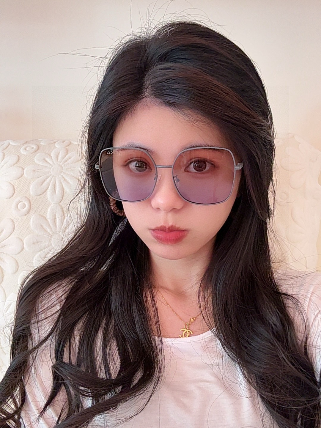 GUCCI 2025开春新款 最新款方框太阳镜 各路网红纷纷带起气场满分‼️ 俏皮甜美.上脸效果更佳.金