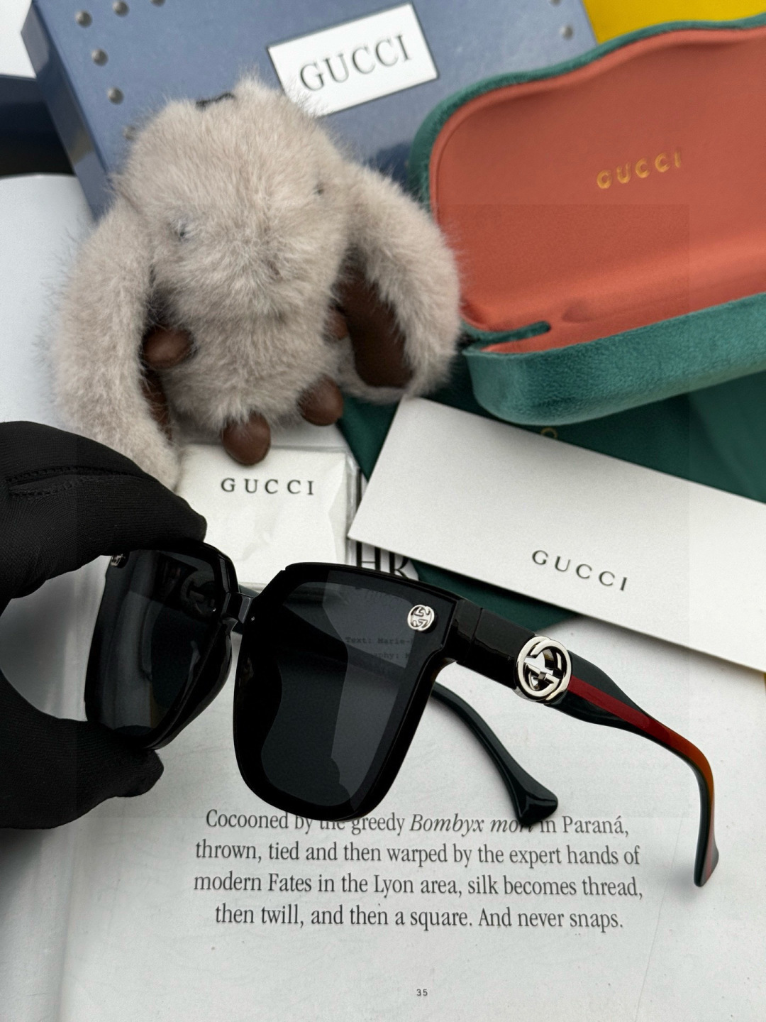 🔺 【GUCCI】2025开春新款 潮流爆款 时尚方框太阳镜 高品质 佩戴舒适 网红潮款墨镜 型号：G1