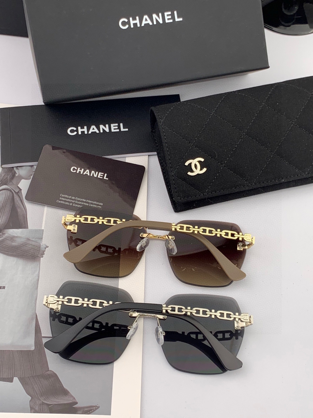 🔺 【香奈儿】2025开春新款 潮流爆款 时尚方框太阳镜 高品质 佩戴舒适 网红潮款墨镜 女士高清太阳镜