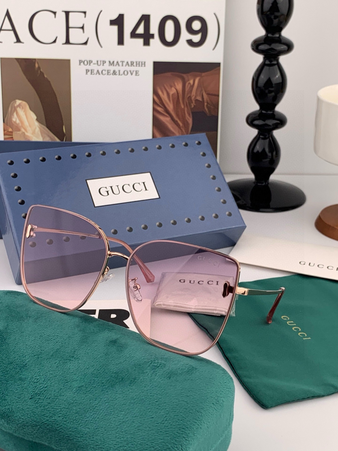 GUCCI-古驰意大利进口🇮🇹2025时尚潮流奢华装饰太阳眼镜 尼龙偏光高清太阳镜明星海报款 超高复杂工