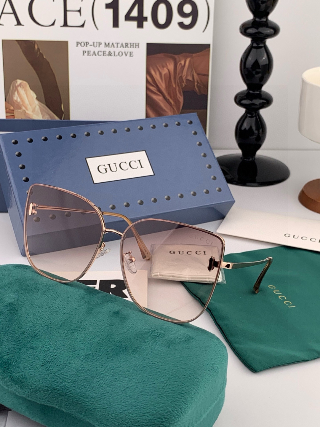 GUCCI-古驰意大利进口🇮🇹2025时尚潮流奢华装饰太阳眼镜 尼龙偏光高清太阳镜明星海报款 超高复杂工