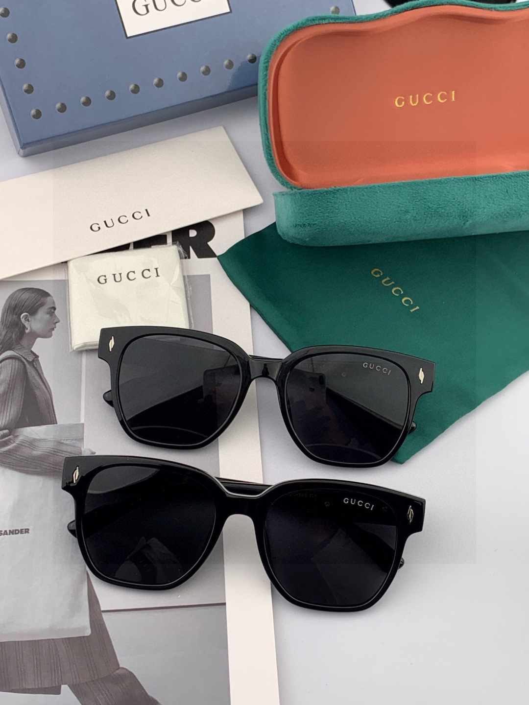 🔺 【GUCCI-偏光太阳镜】2025开春新款 潮流爆款 时尚方框偏光太阳镜 高品质 佩戴舒适 网红潮款