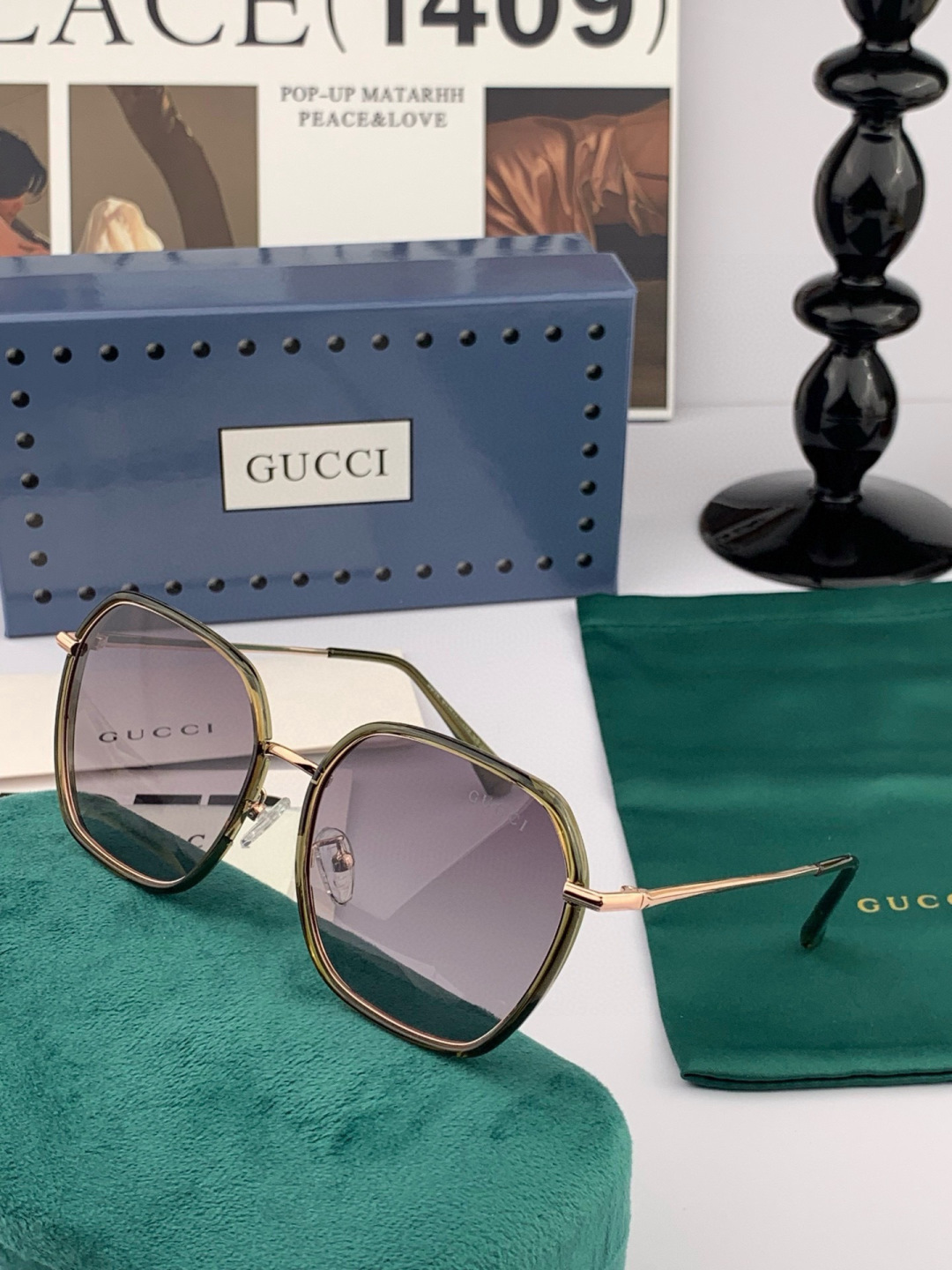 GUCCI 2025开春新款太阳镜 各路网红纷纷带起气场满分‼️ 俏皮甜美.上脸效果更佳.金属质感超好 