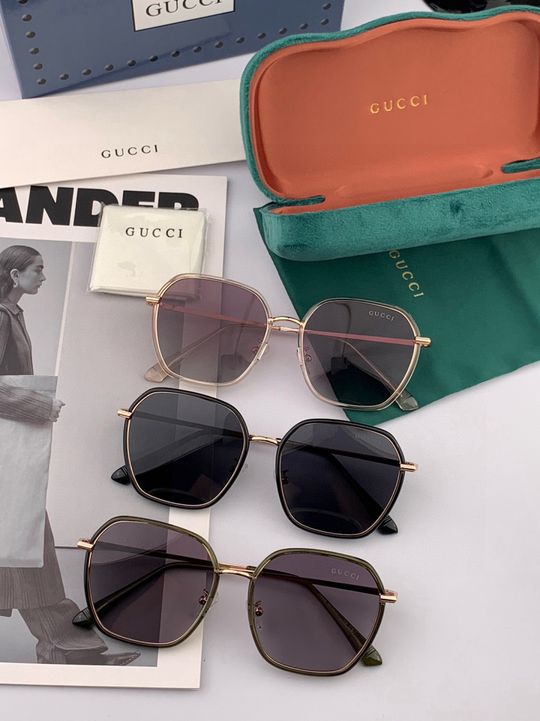 GUCCI 2025开春新款太阳镜 各路网红纷纷带起气场满分‼️ 俏皮甜美.上脸效果更佳.金属质感超好 