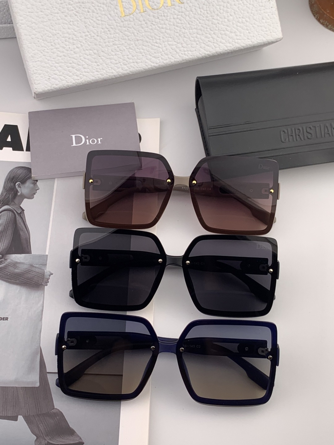 🔺 【DIOR-迪奥】2025开春新款 潮流爆款 时尚方框偏光太阳镜 高品质 佩戴舒适 网红潮款墨镜 女