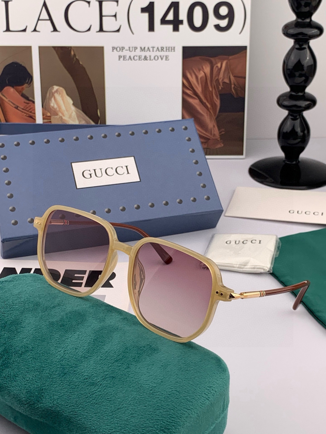 【TR偏光系列】Gucci 经典的方框设计，不挑脸型，无论搭配大衣还是连衣裙都非常显气质尼龙偏光镜片预防