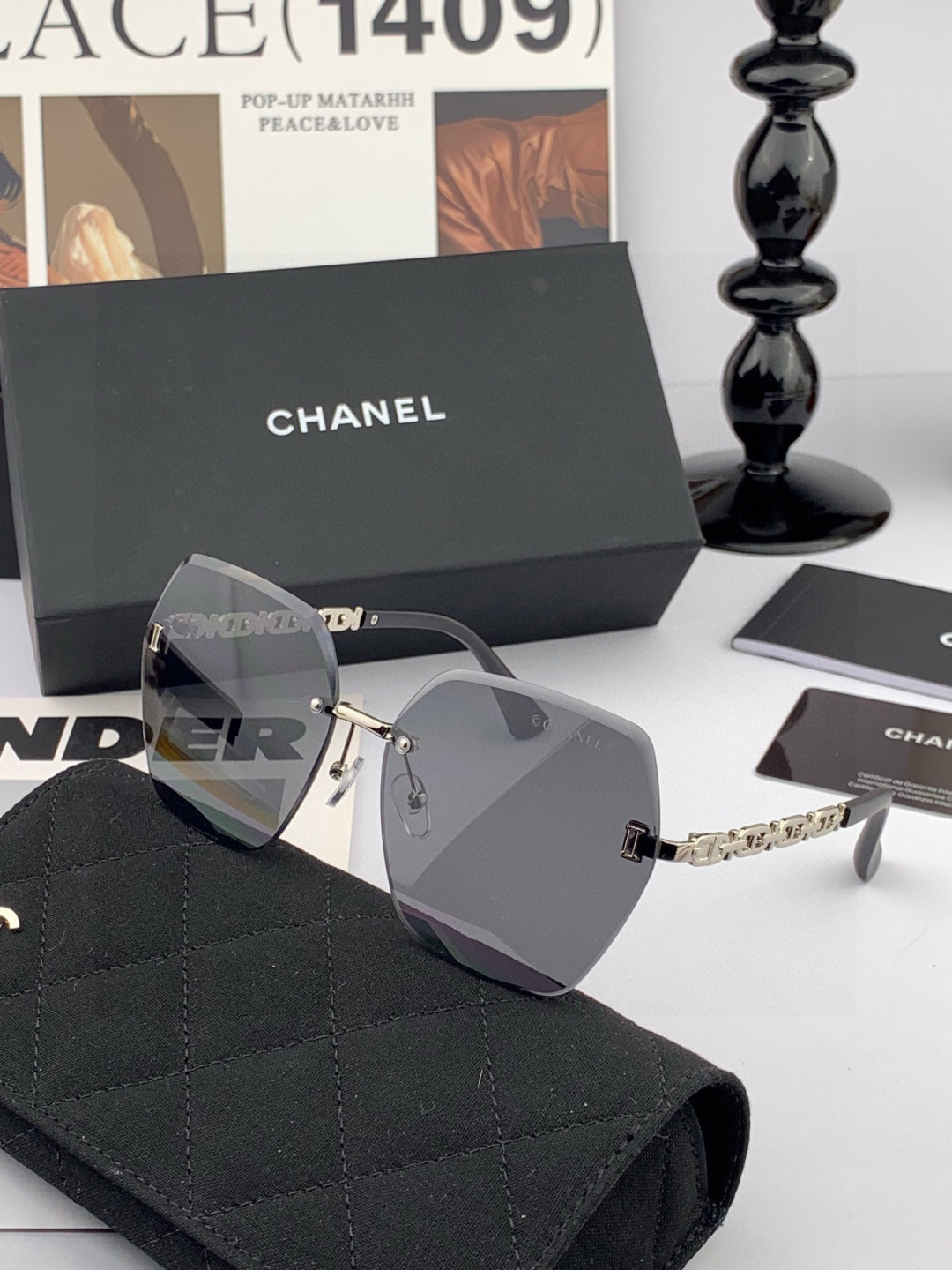 🔺 【香奈儿】2025开春新款 潮流爆款 时尚方框太阳镜 高品质 佩戴舒适 网红潮款墨镜 女士高清太阳镜