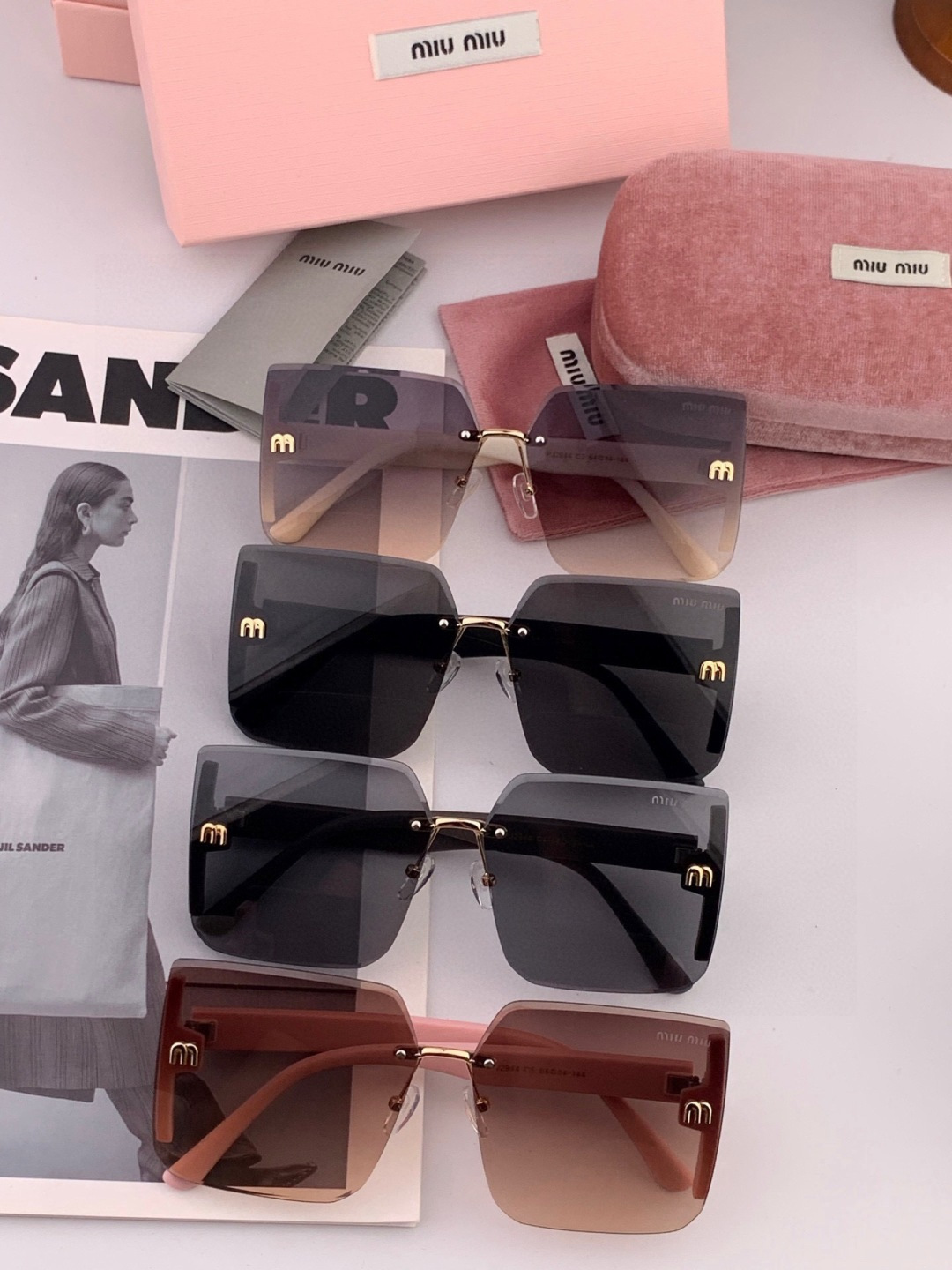 🔺 【缪缪 】2025开春新款 潮流爆款 时尚方框太阳镜 高品质 佩戴舒适 网红潮款墨镜 女士高清太阳镜