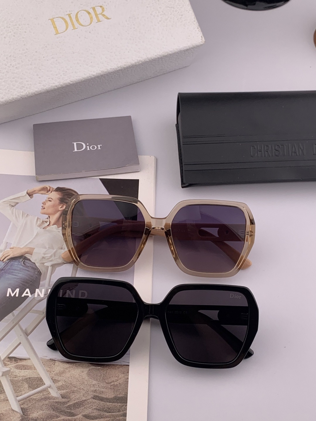 🔺 【DIOR-迪奥】2025开春新款 潮流爆款 时尚方框偏光太阳镜 高品质 佩戴舒适 网红潮款墨镜 女