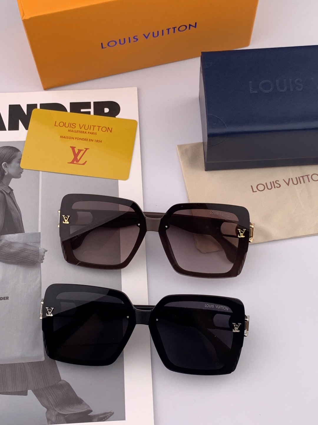 【TR偏光系列】lv大框太阳镜墨镜经典的方框设计，不挑脸型，无论搭配大衣还是连衣裙都非常显气质偏光镜片预