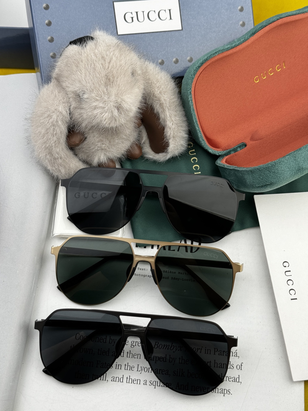 GUCCI 男款炫彩飞行员偏光太阳镜 ❤️材质：高清尼龙加厚卡槽高清偏光镜片 🌹无边框镜架💕颜👍型号：G