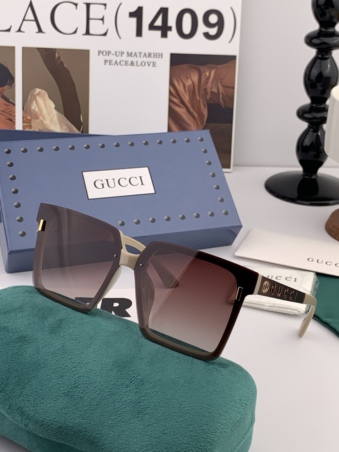 【TR偏光系列】Gucci 经典的方框设计，不挑脸型，无论搭配大衣还是连衣裙都非常显气质偏光镜片预防紫外