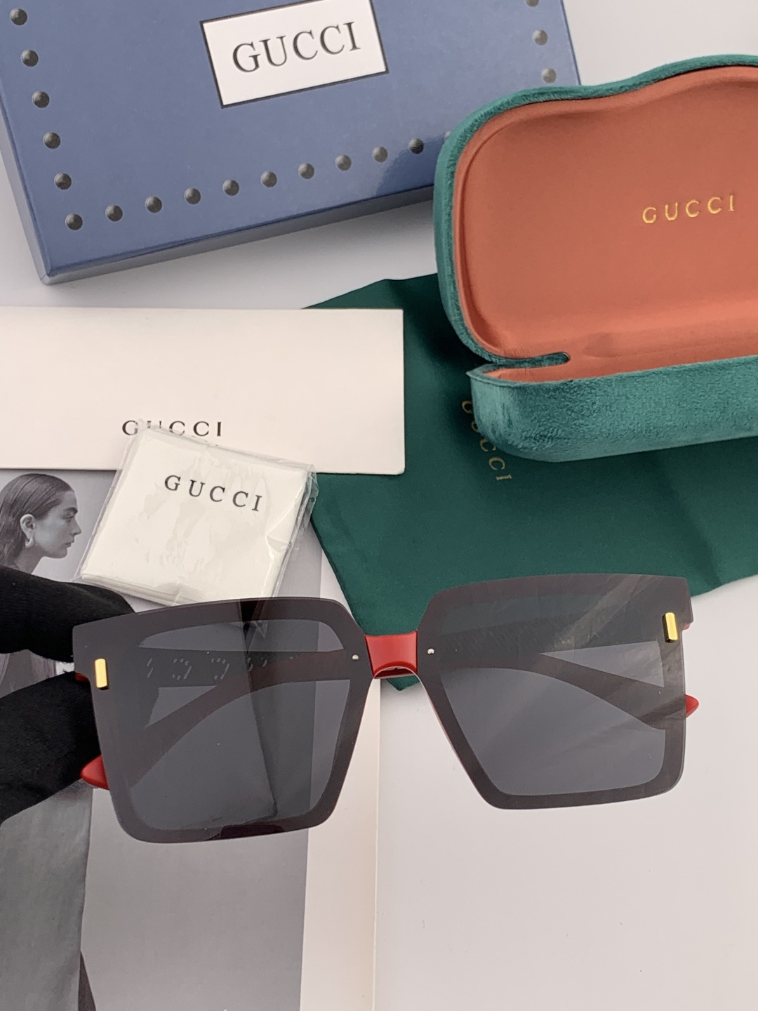 【TR偏光系列】Gucci 经典的方框设计，不挑脸型，无论搭配大衣还是连衣裙都非常显气质偏光镜片预防紫外