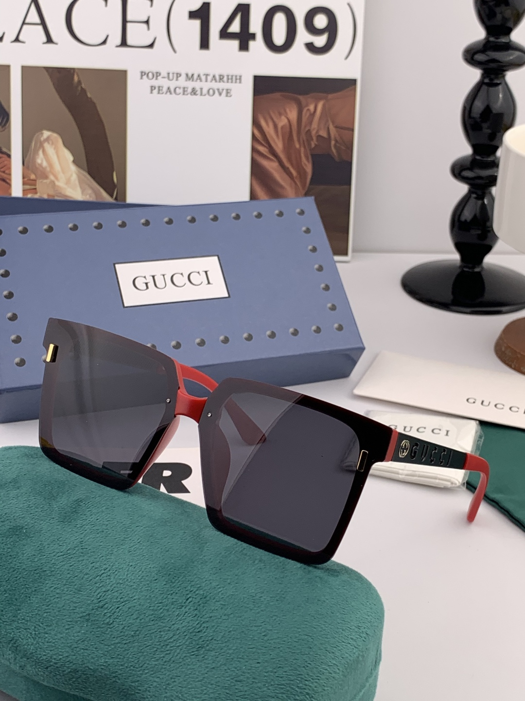 【TR偏光系列】Gucci 经典的方框设计，不挑脸型，无论搭配大衣还是连衣裙都非常显气质偏光镜片预防紫外