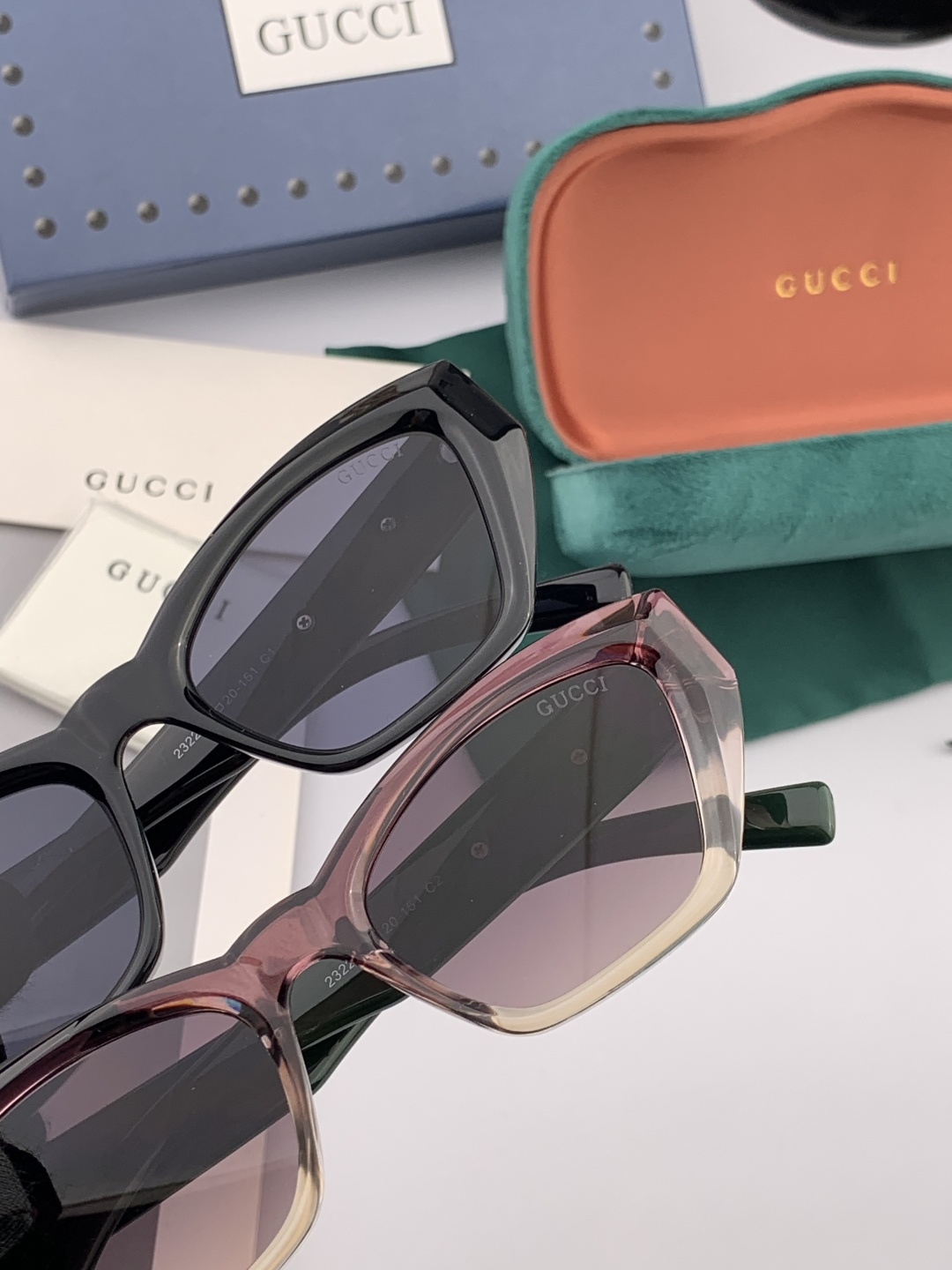 🔺 【GUCCI】2025开春新款 潮流爆款 时尚方框太阳镜 高品质 佩戴舒适 网红潮款墨镜 型号：G2