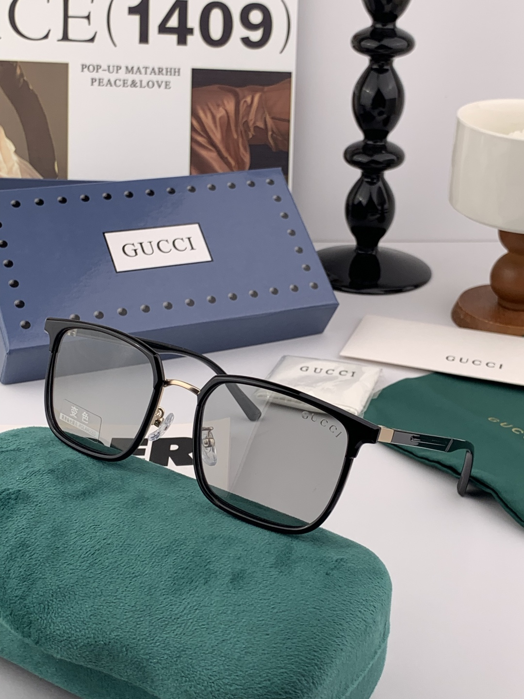 Gucci 。 高品质男女款墨镜 👍 进口宝丽来偏光镜片 。蛤蟆镜 开车钓鱼都可 。百搭显瘦墨镜韩版男士