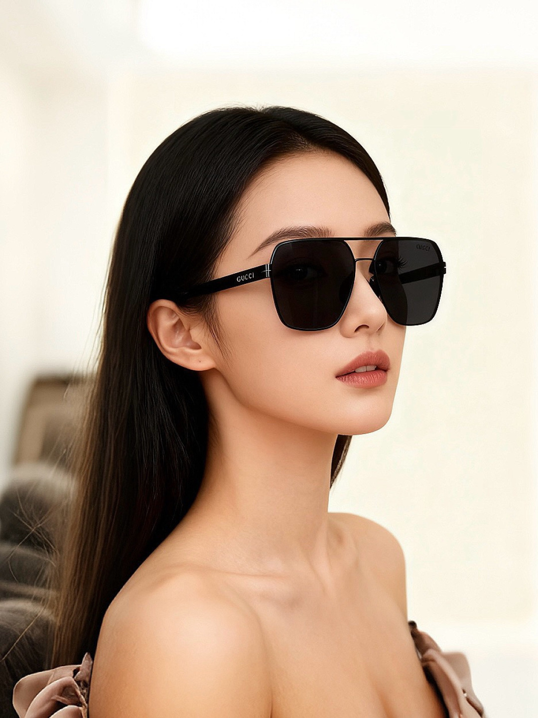 P125&diams;️GUCCI 2025新款男女情侣款太阳镜多边形墨镜ip电镀永不褪色 超轻超有弹性整幅眼镜无螺丝重要的是压不坏 高清尼龙镜片、精湛的工艺 原版材料 休闲大气不挑人的一款太阳镜 戴出去超级大牌🤗🤗 特别好看 夏天必备  型号G3730