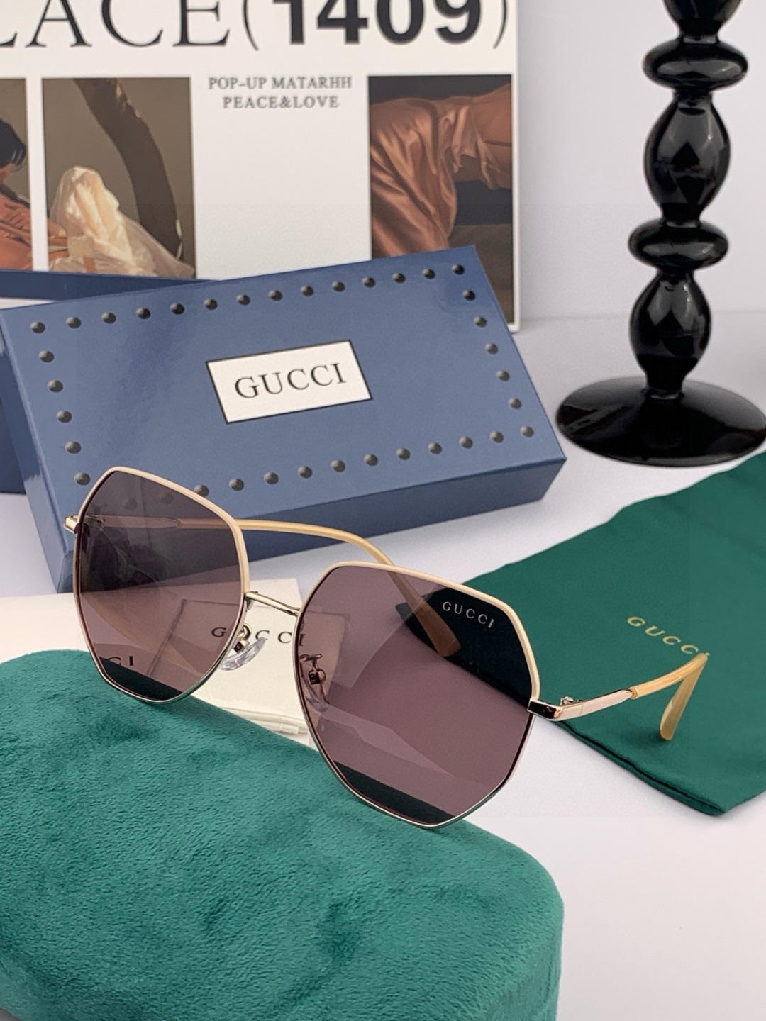 🔺 【GUCCI-偏光太阳镜】2025开春新款 潮流爆款 时尚圆框偏光太阳镜 高品质 佩戴舒适 网红潮款