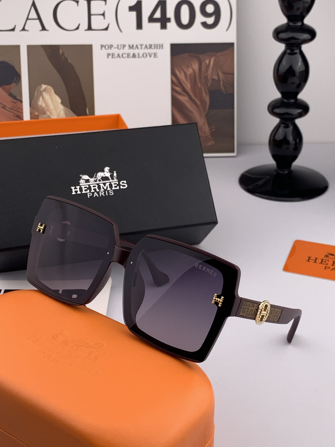 【TR偏光系列】爱马仕 经典的方框设计，不挑脸型，无论搭配大衣还是连衣裙都非常显气质尼龙偏光镜片预防紫外