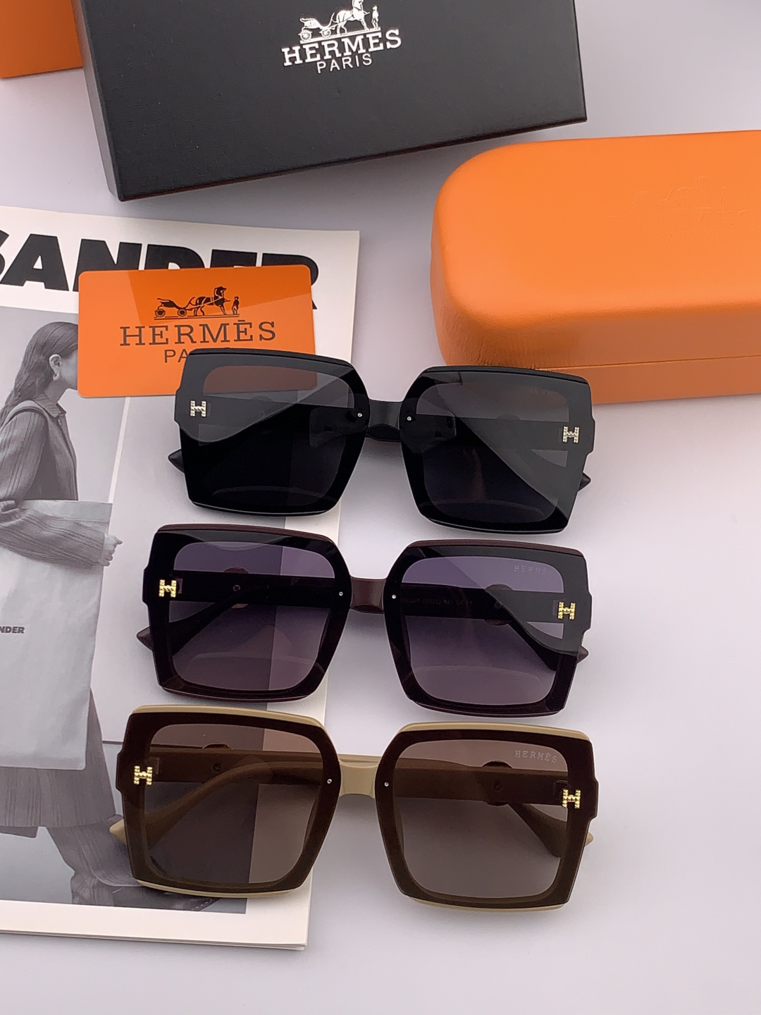 【TR偏光系列】爱马仕 经典的方框设计，不挑脸型，无论搭配大衣还是连衣裙都非常显气质尼龙偏光镜片预防紫外