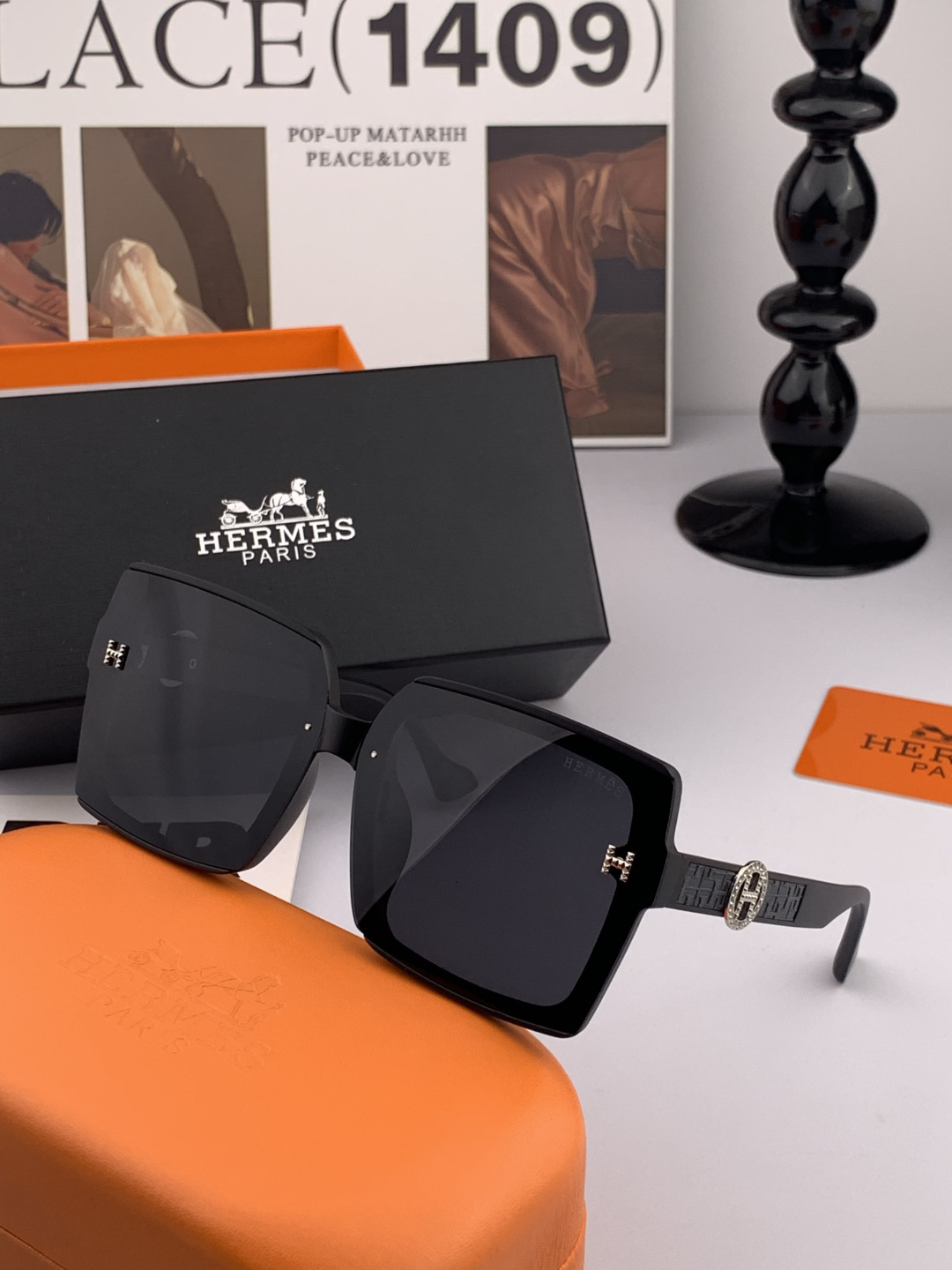 【TR偏光系列】爱马仕 经典的方框设计，不挑脸型，无论搭配大衣还是连衣裙都非常显气质尼龙偏光镜片预防紫外