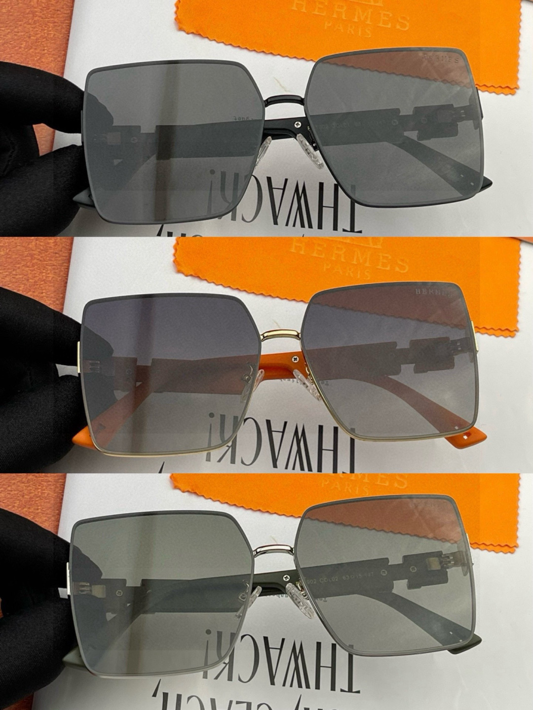 【尼龙偏光系列】爱马仕 经典的方框设计，不挑脸型，无论搭配大衣还是连衣裙都非常显气质尼龙偏光镜片预防紫外