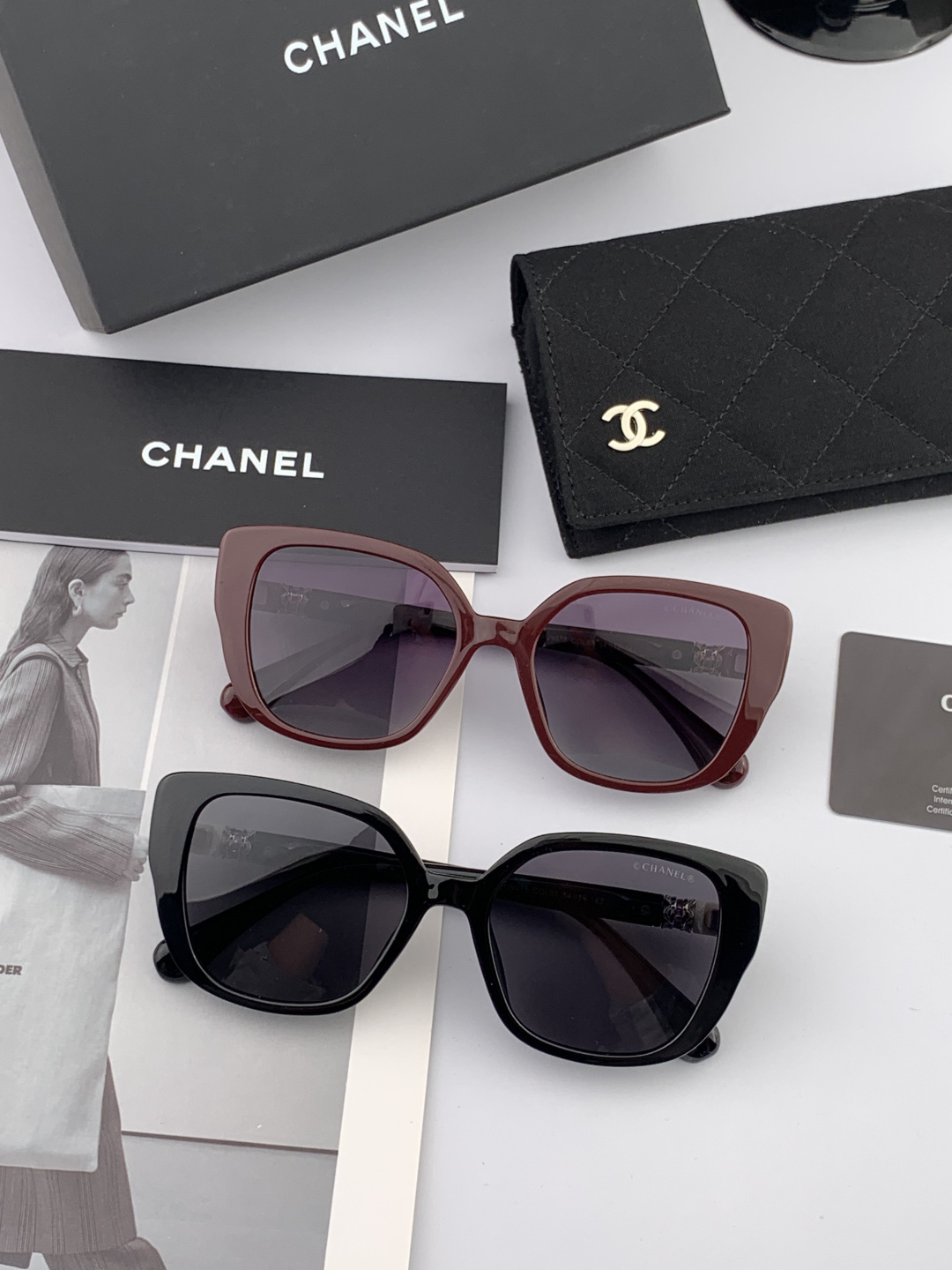 【CHANEL】香奈儿 2025新款潮流爆款 时尚方框太阳镜 佩戴舒适 网红潮款墨镜 女士高清加厚偏光太