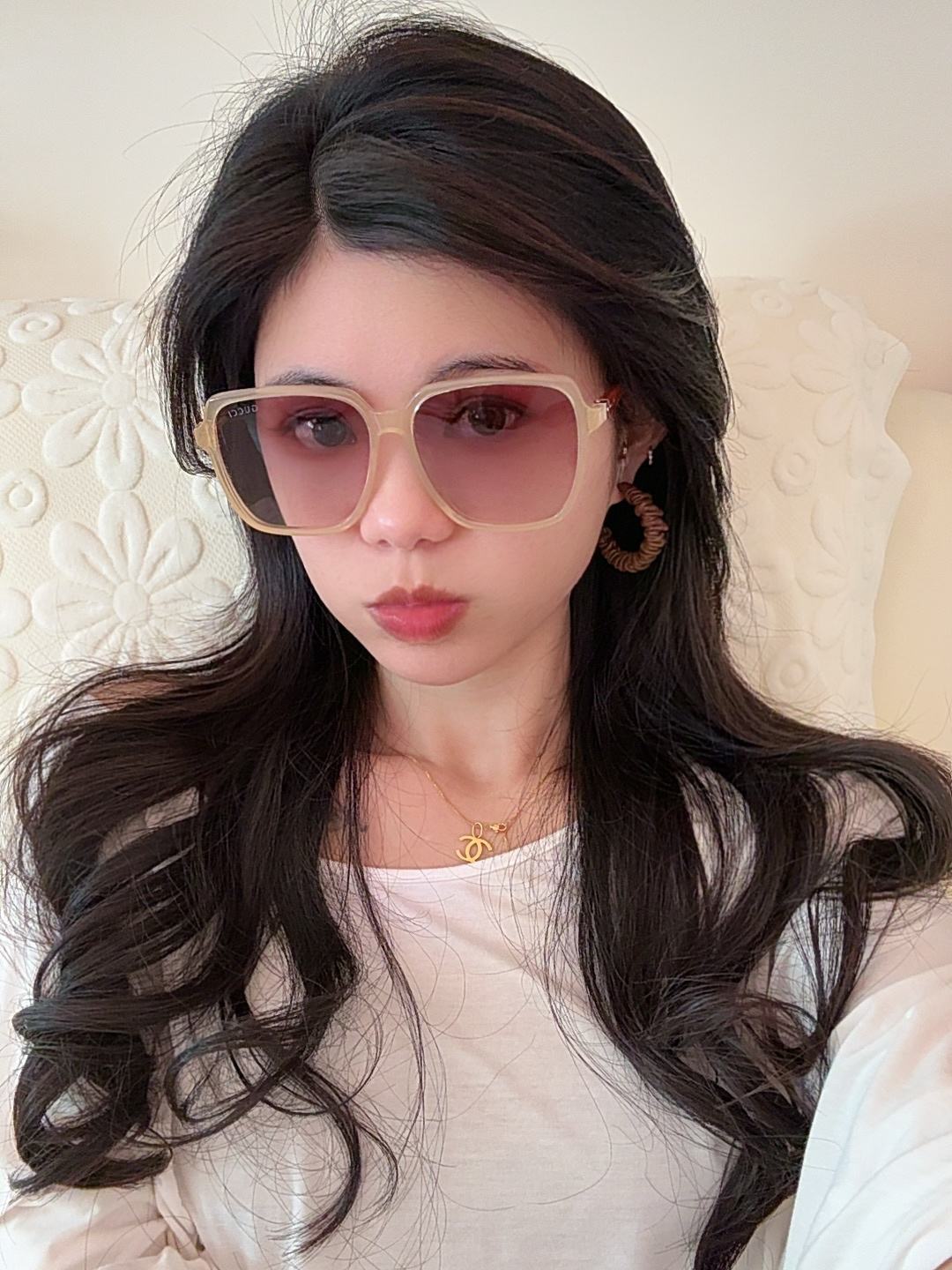 GUCCI 2025开春新款 最新款方框太阳镜 各路网红纷纷带起气场满分‼️ 俏皮甜美.上脸效果更佳.金