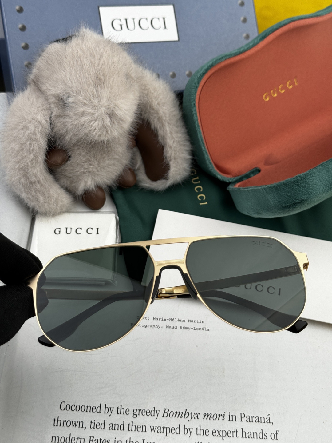 GUCCI 男款炫彩飞行员偏光太阳镜 ❤️材质：高清尼龙加厚卡槽高清偏光镜片 🌹无边框镜架💕颜👍型号：G