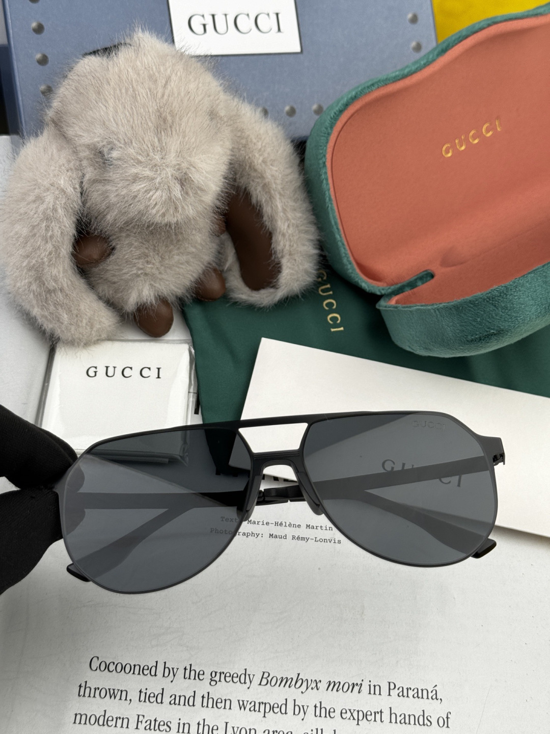 GUCCI 男款炫彩飞行员偏光太阳镜 ❤️材质：高清尼龙加厚卡槽高清偏光镜片 🌹无边框镜架💕颜👍型号：G