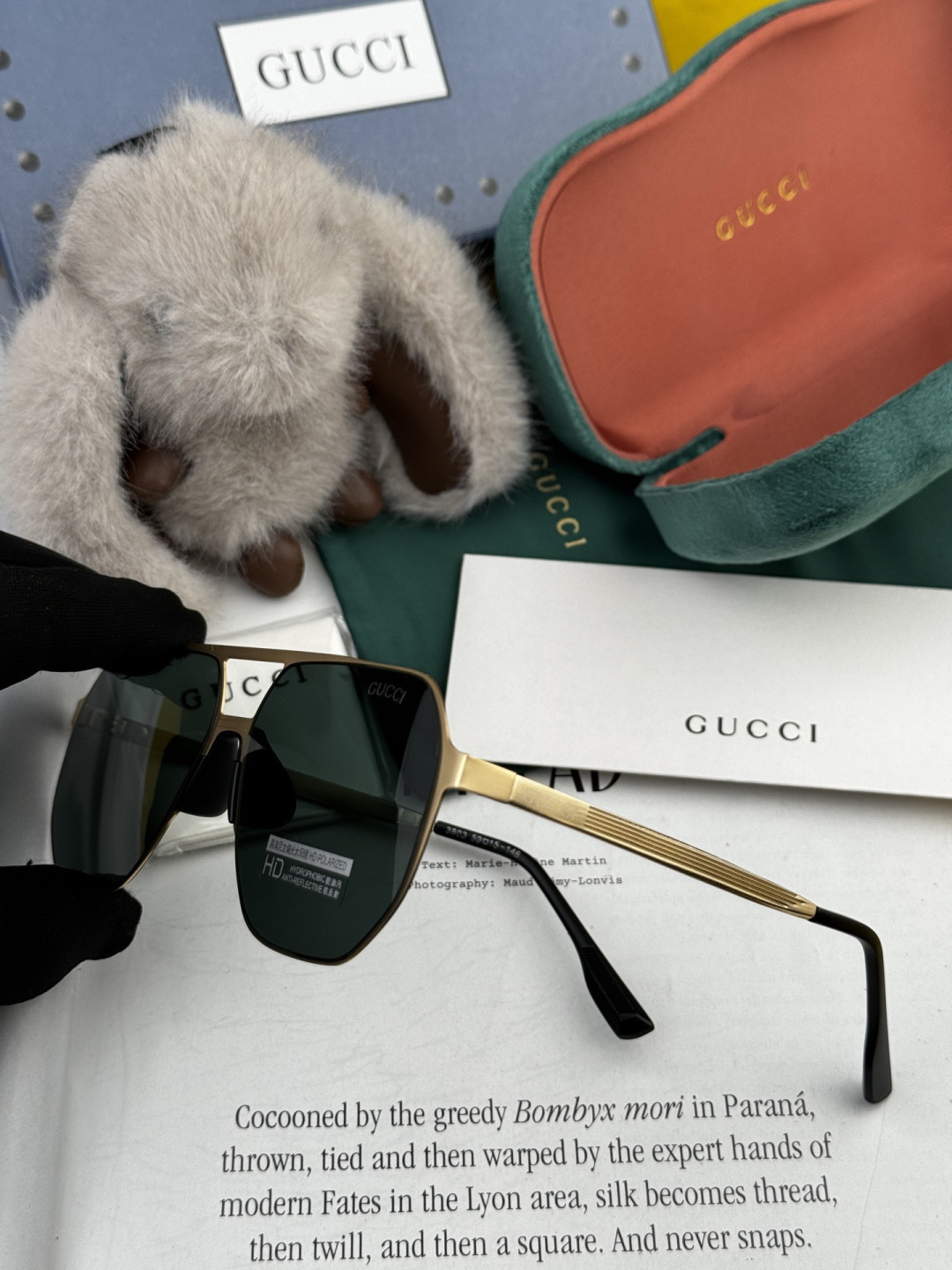 GUCCI 男款炫彩飞行员偏光太阳镜 ❤️材质：高清尼龙加厚卡槽高清偏光镜片 🌹无边框镜架💕颜👍型号：G