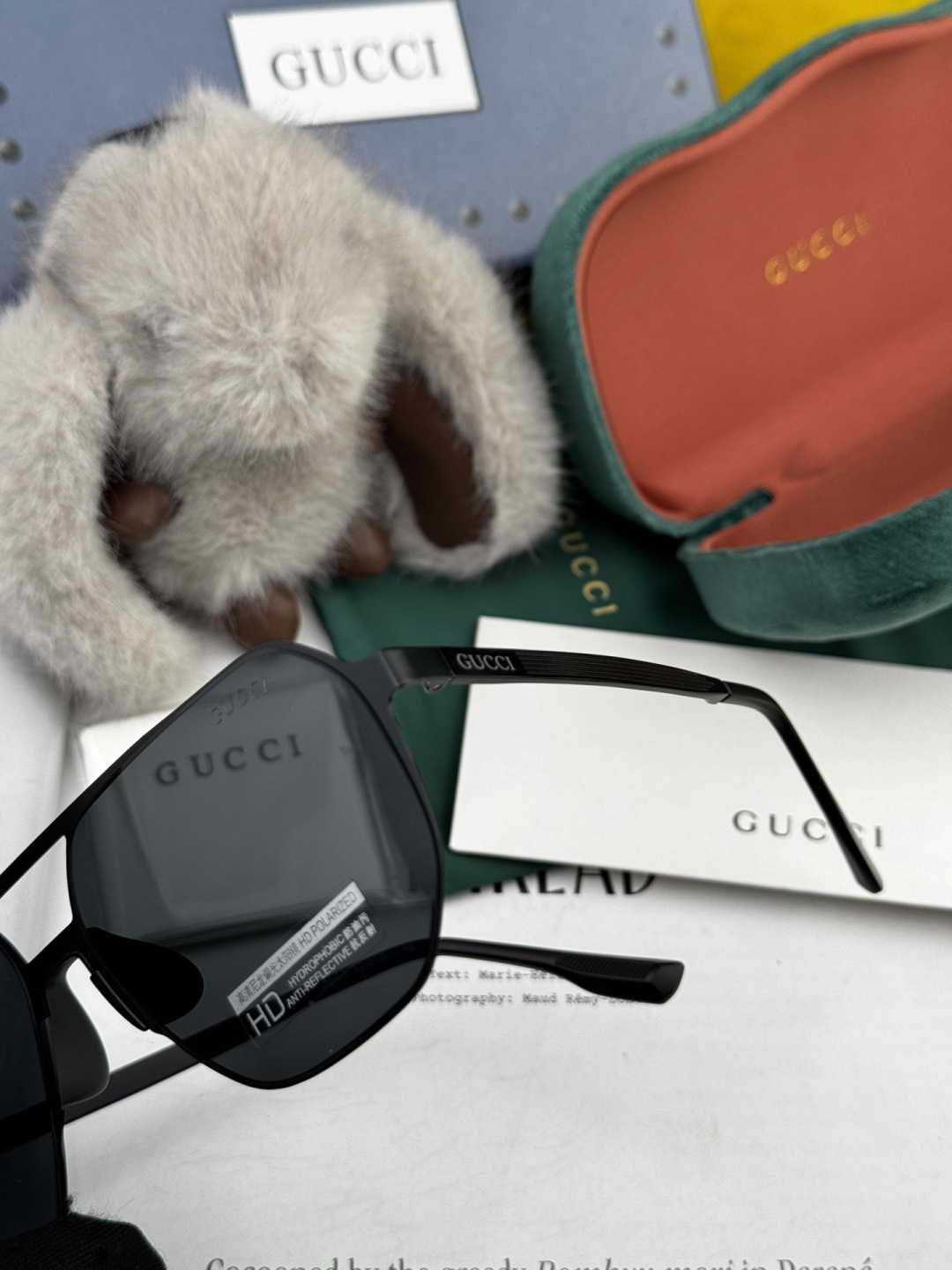 GUCCI 男款炫彩飞行员偏光太阳镜 ❤️材质：高清尼龙加厚卡槽高清偏光镜片 🌹无边框镜架💕颜👍型号：G