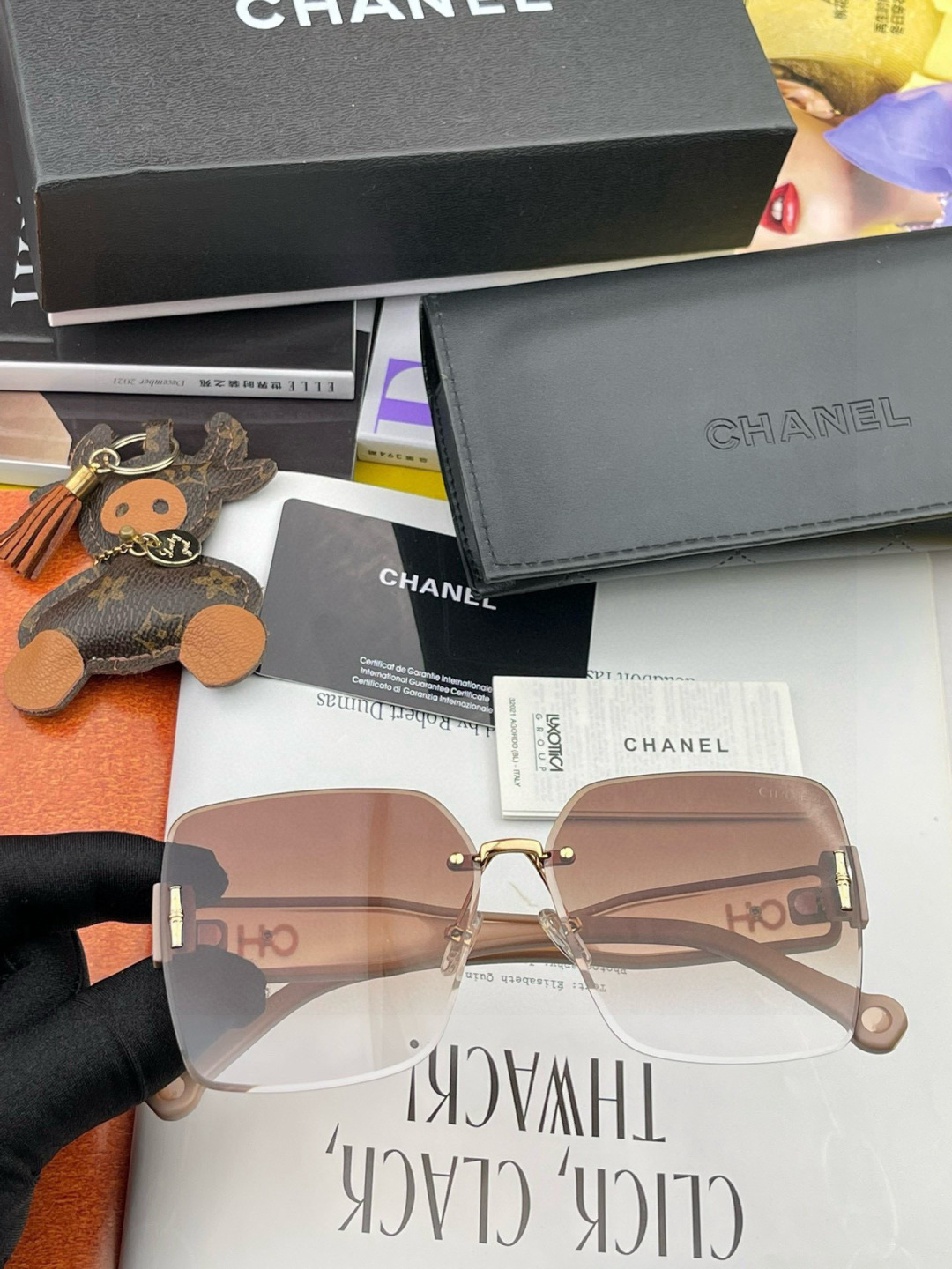 🔺 【香奈儿】开春新款 潮流爆款 时尚方框偏光太阳镜 高品质 佩戴舒适 网红潮款墨镜 女士高清加厚偏光太