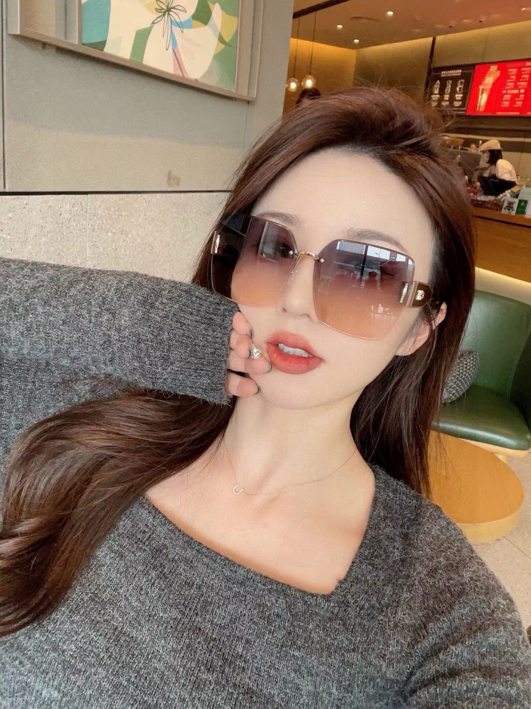 🔺 【香奈儿】开春新款 潮流爆款 时尚方框偏光太阳镜 高品质 佩戴舒适 网红潮款墨镜 女士高清加厚偏光太