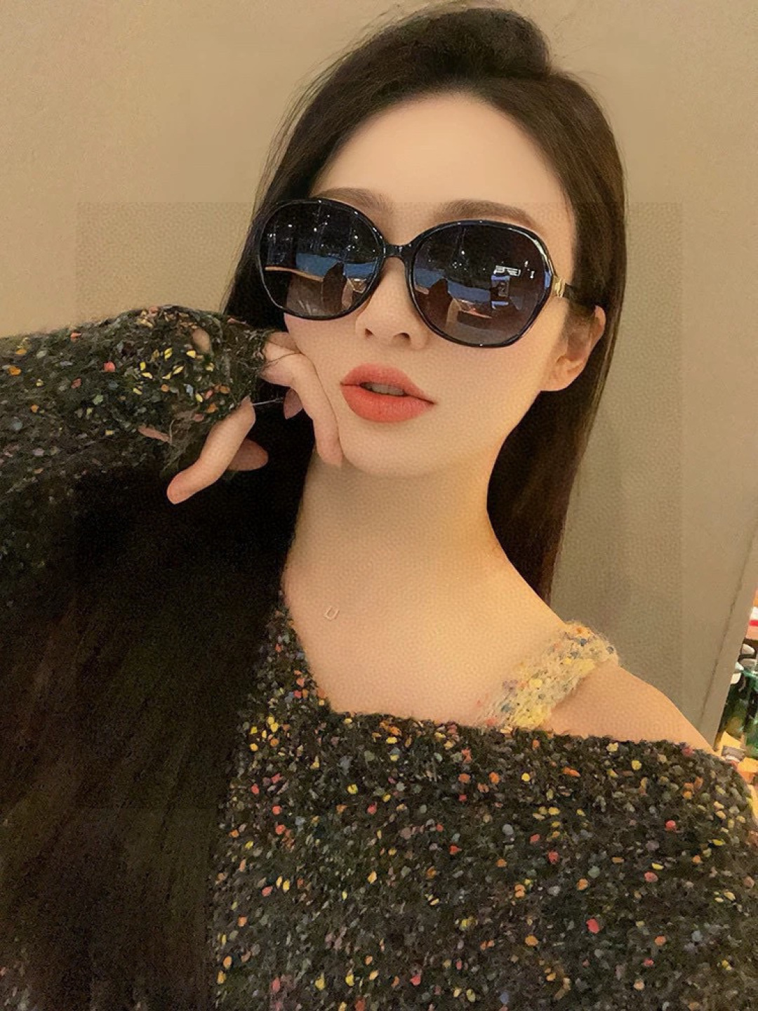 【CHANEL】香奈儿 新款潮流爆款 时尚方框太阳镜 佩戴舒适 网红潮款墨镜 女士高清加厚偏光太阳镜🕶️