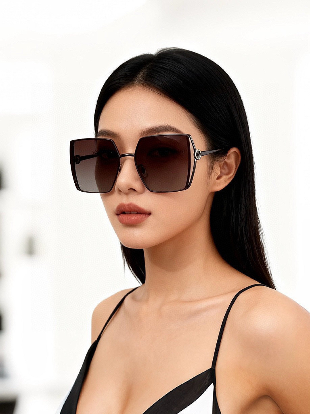 🔺 【GUCCI】开春新款 潮流爆款 时尚方框偏光太阳镜 高品质 佩戴舒适 网红潮款墨镜 女士高清偏光太