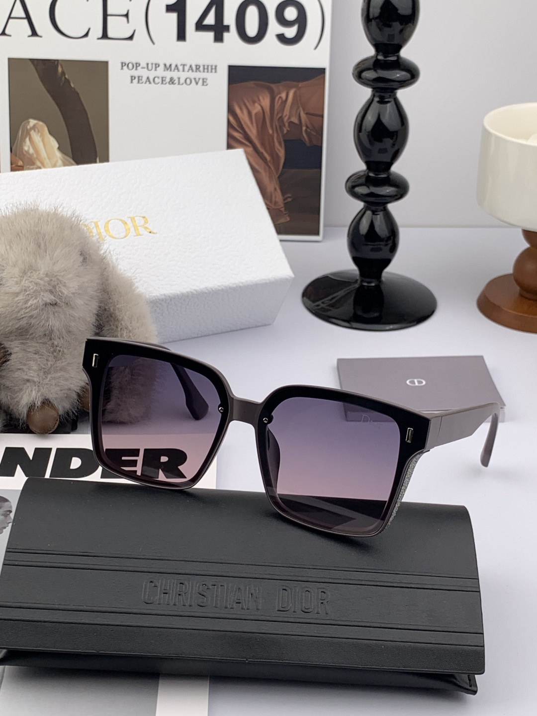 🔺 【DIOR-迪奥】开春新款 潮流爆款 时尚方框偏光太阳镜 高品质 佩戴舒适 网红潮款墨镜 女士高清偏