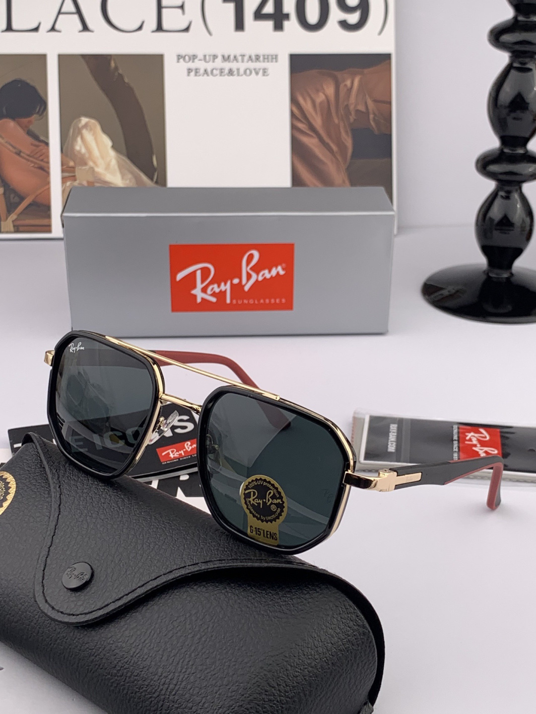 官方同步 品牌:雷朋经典男女士玻璃太阳镜 材质：美国宝丽来高清防爆钢化玻璃镜片 型号：RB3433